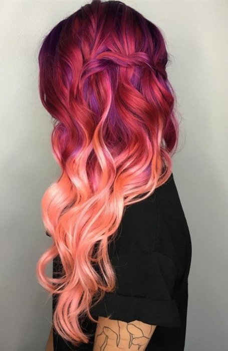 Mermaid Red Ombre Hair