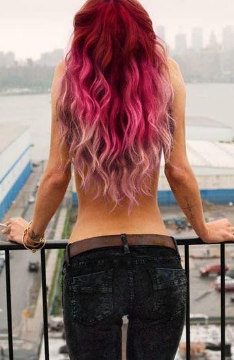 Red To Pink Ombre Hair