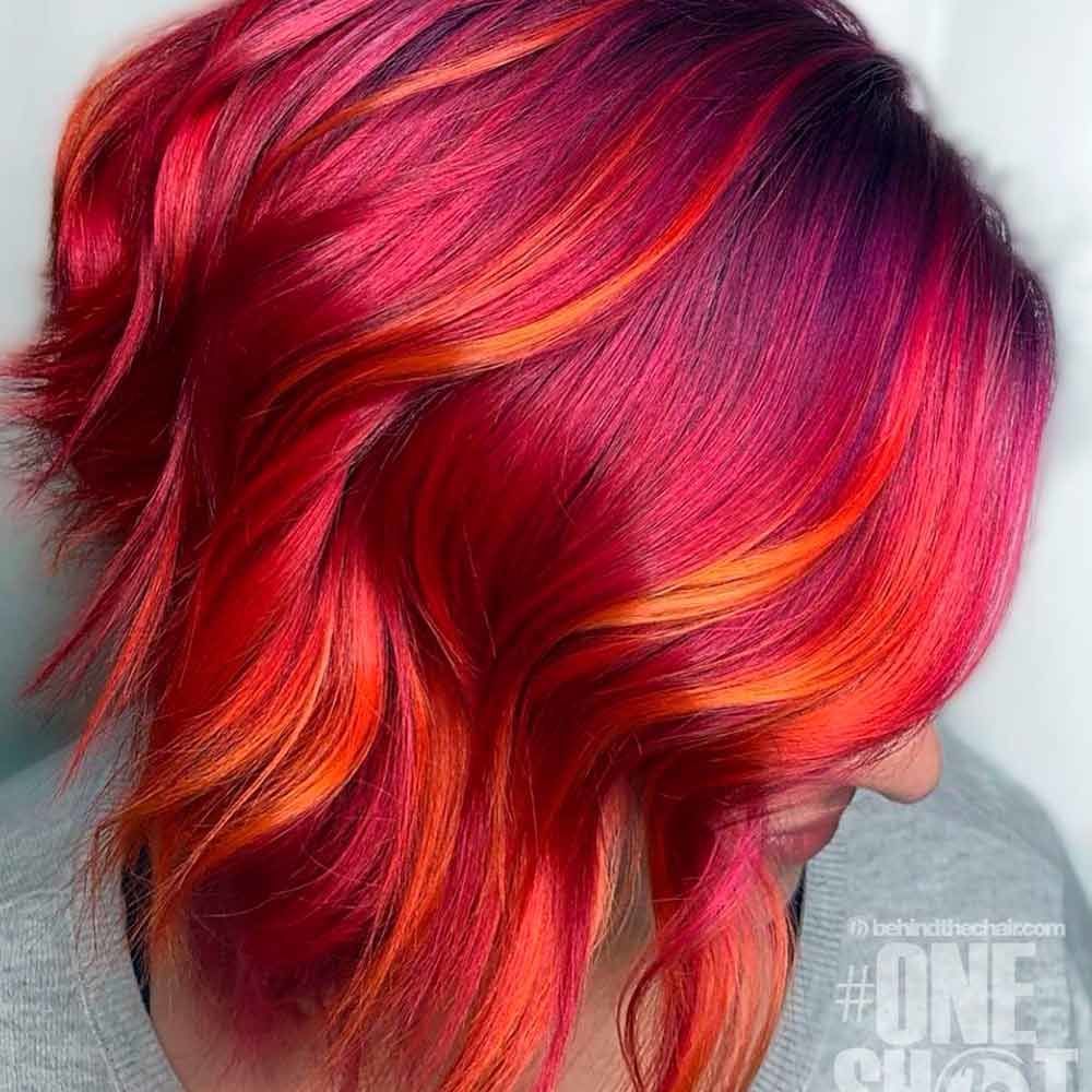 Red Violet, red purple ombre hair, ombre red hair, red hair with ombre