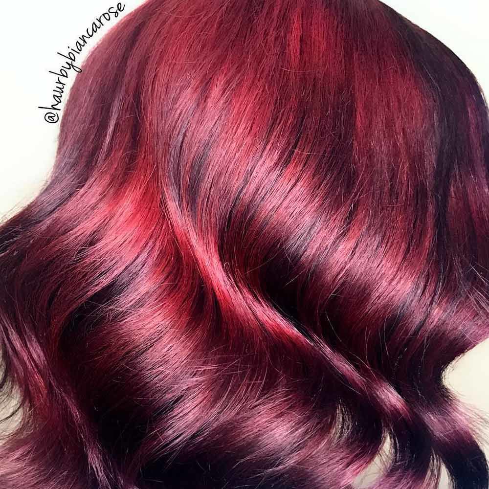 Red-Wine Ombre, red black ombre hair, red hair ombre, brunette to red ombre, red balayage ombre