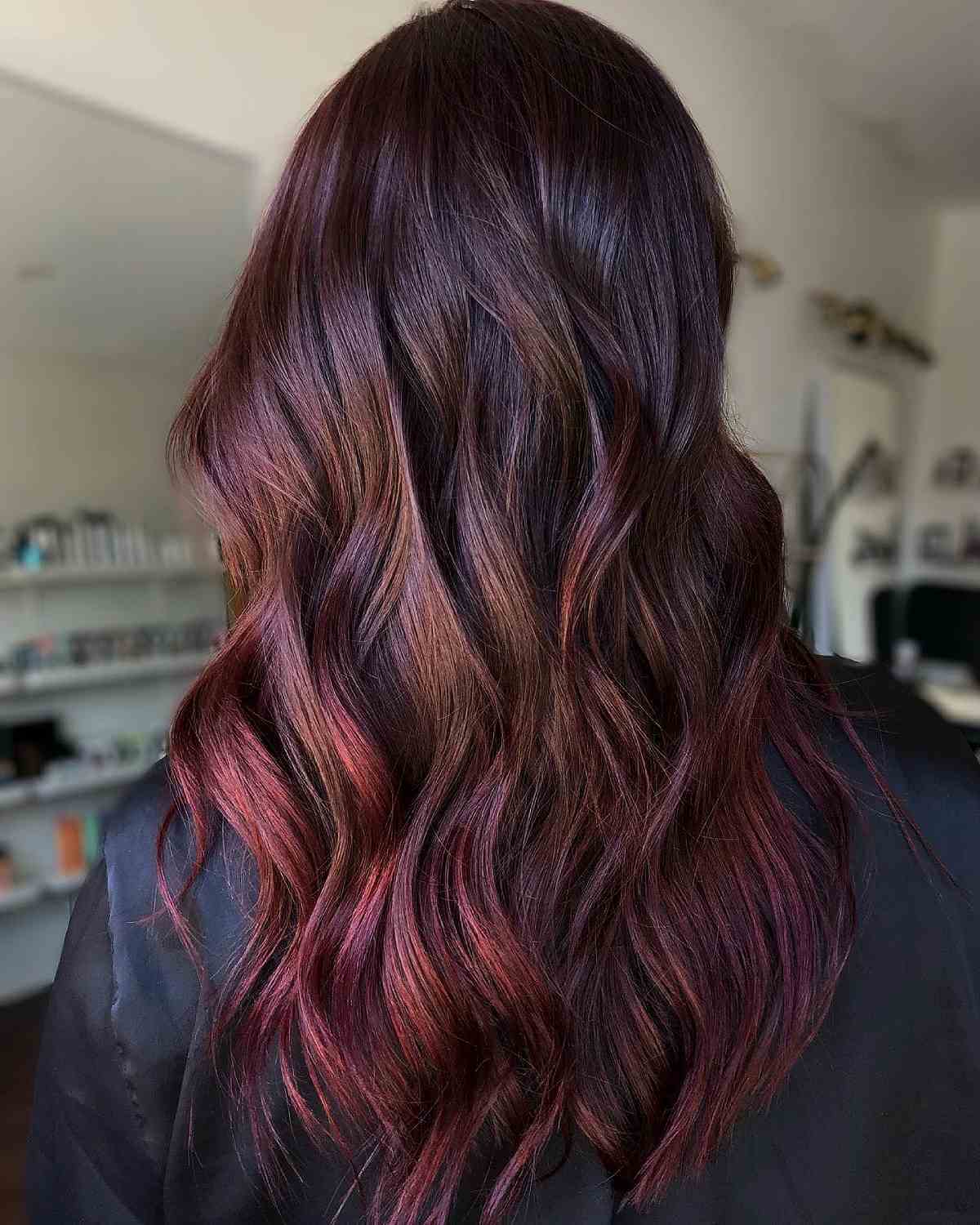 Sultry Black to Cherry Red Ombre