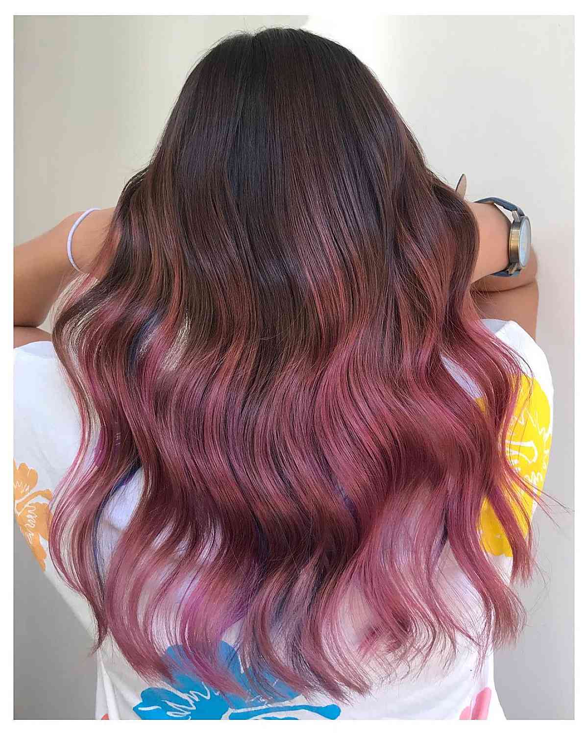 Versatile Dark to Purple Pink Ombre Hair
