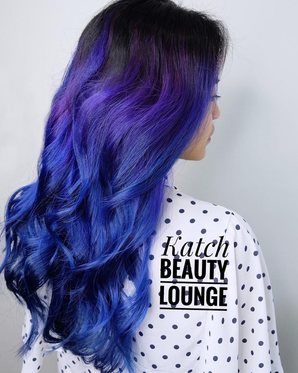 Vibrant Dark Blue to Purple Hair