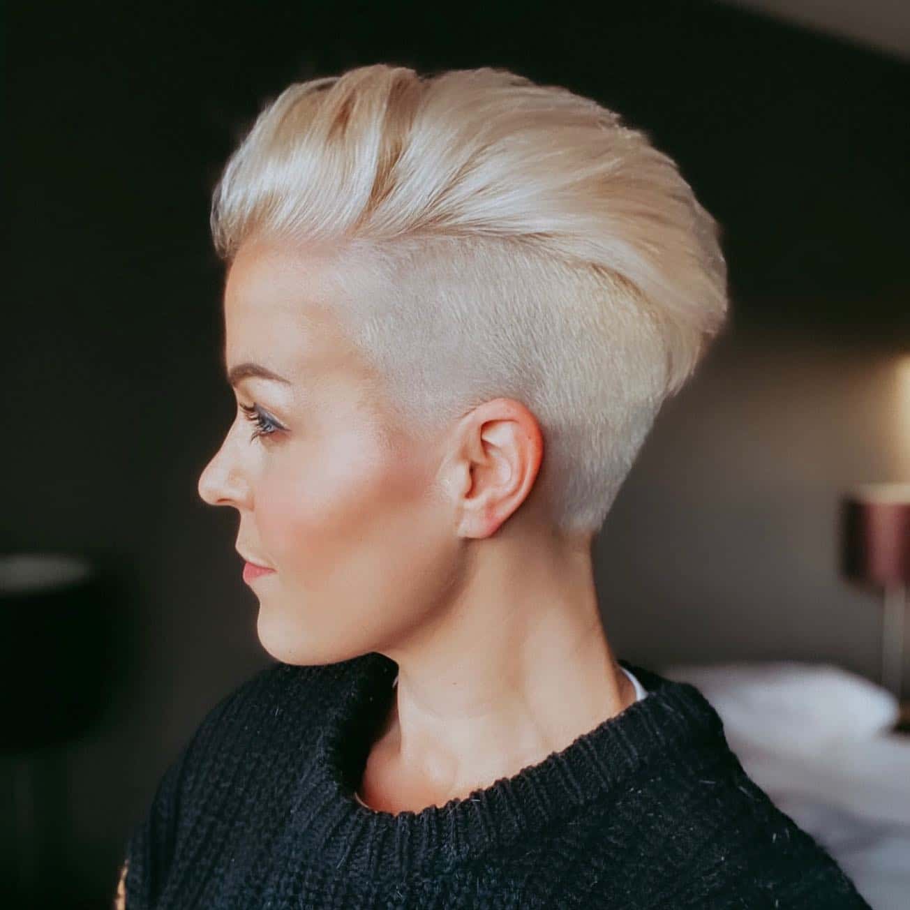 Blonde Pixie Undercut Detail