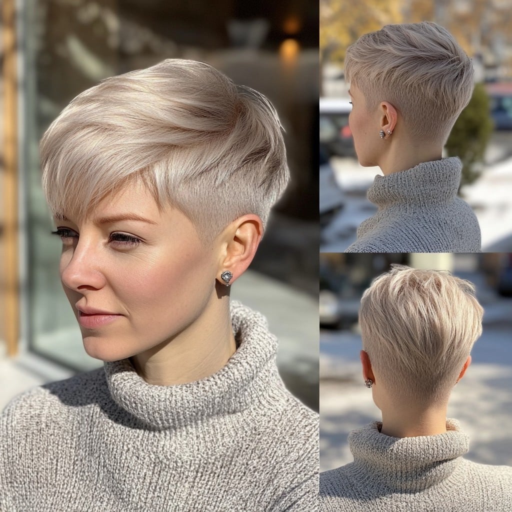 Icy Platinum Blonde Pixie
