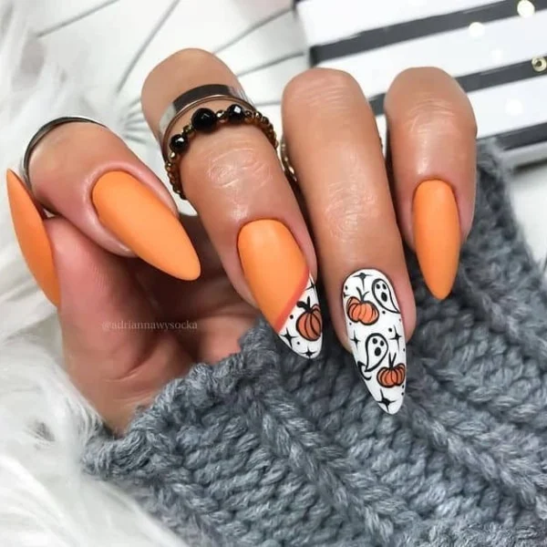 Orange-Halloween-Nails