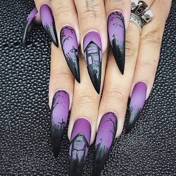 Purple-and-Black-Halloween-Nails