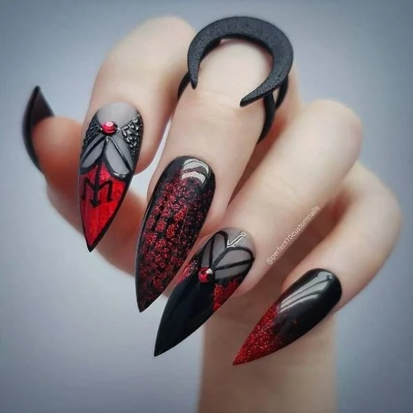 Red-and-Black-Halloween-Nails