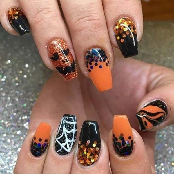 Glitter Halloween Nails