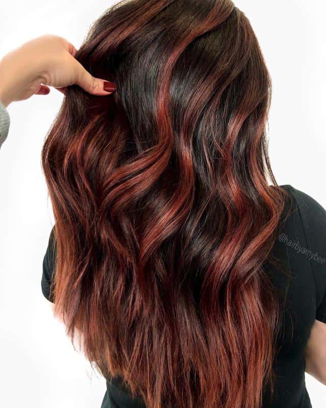 31 Chic Red Highlight Ideas for Brown Hair