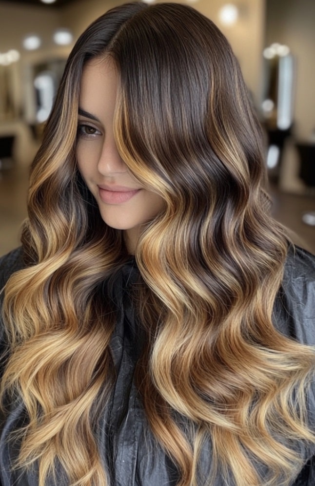 Dark Chocolate Caramel Balayage