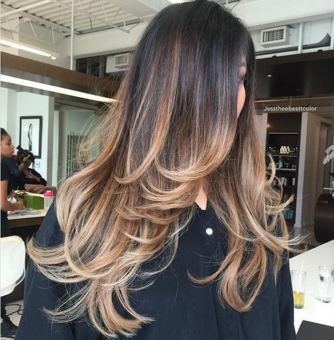 Two-Toned Jagged Long Layered Hair