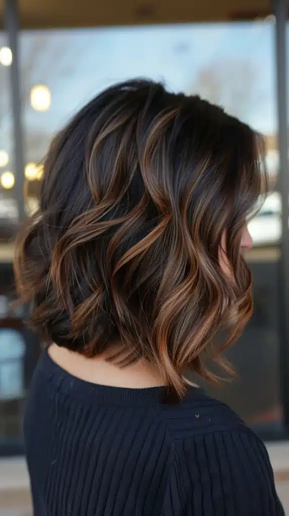 53 Dark Hairstyles with Caramel Highlights