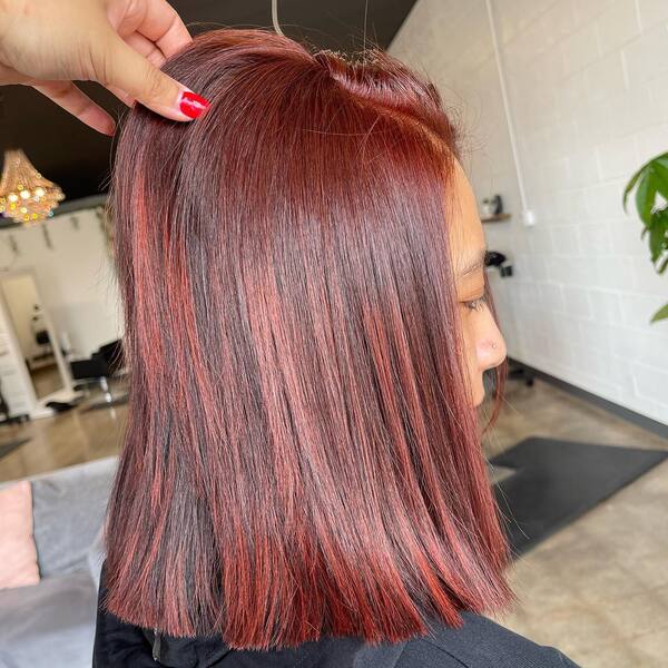 a woman inside a salon