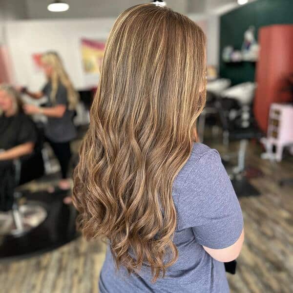 a woman inside a salon