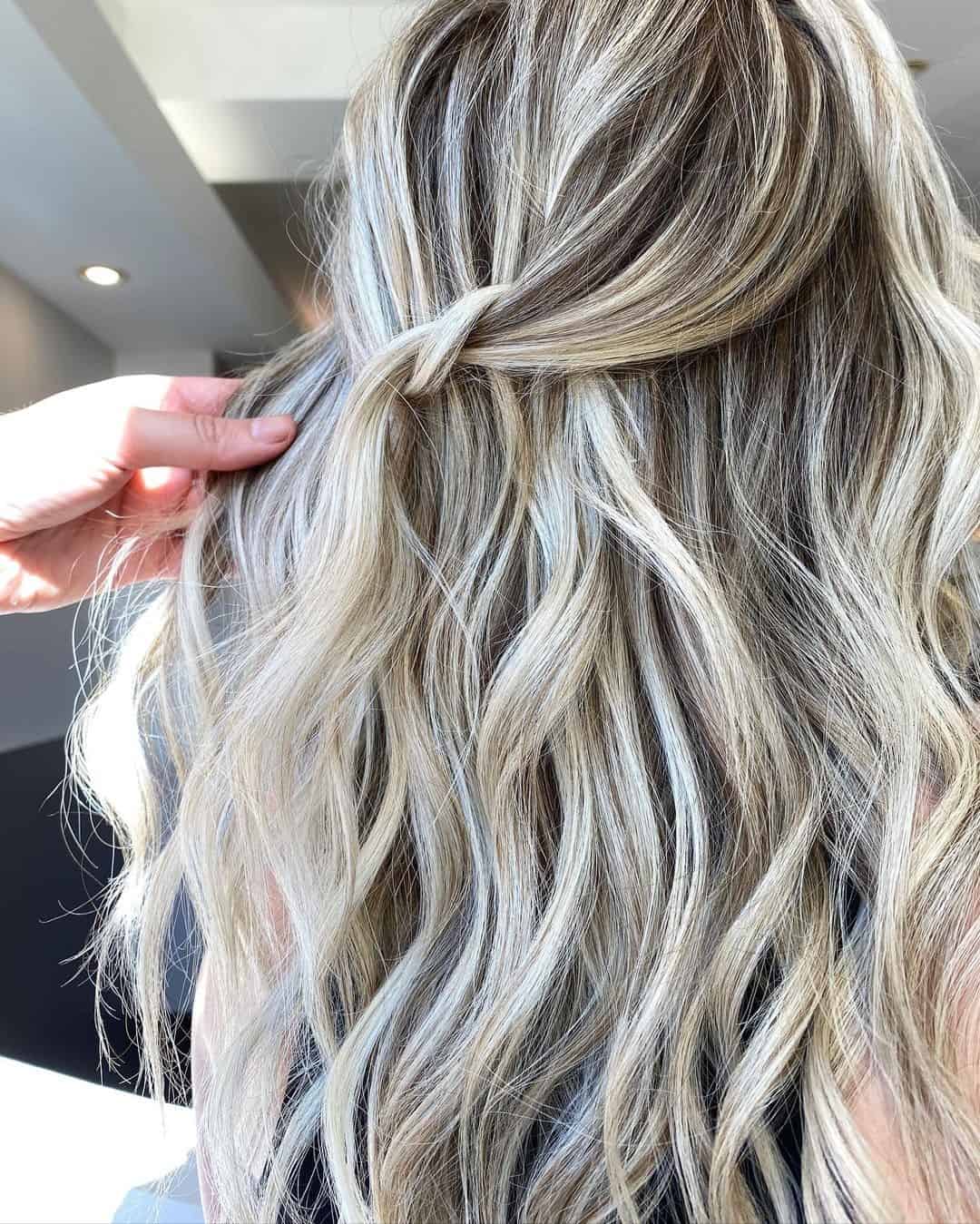 Balayage Blonde Highlights On Black Hair