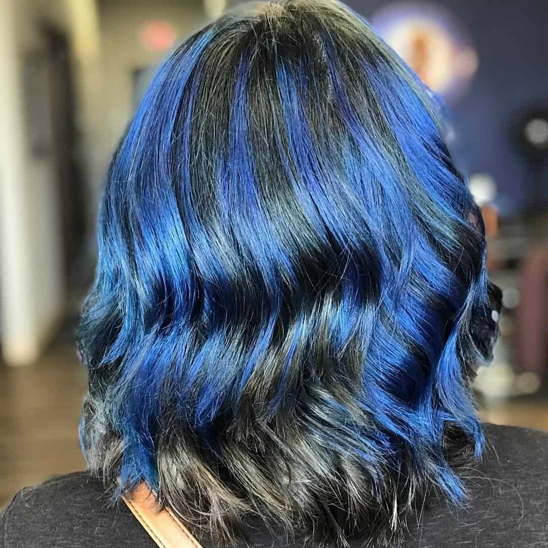 Black And Blue Hairstyles Wavy Pattern