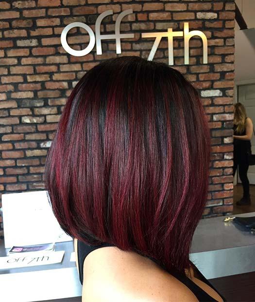 Black Bob with Red Highlights