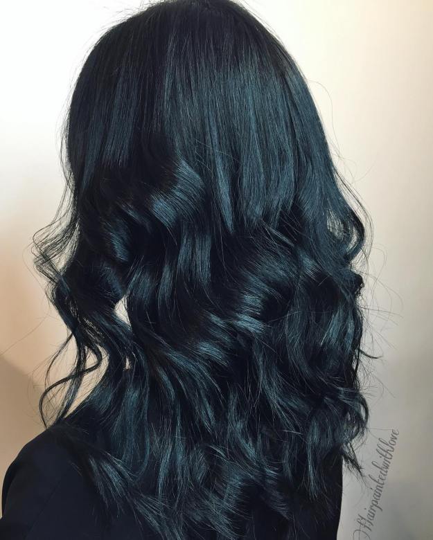 Black Hair With Teal Highlights