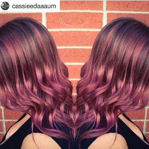 blonde burgundy balayage