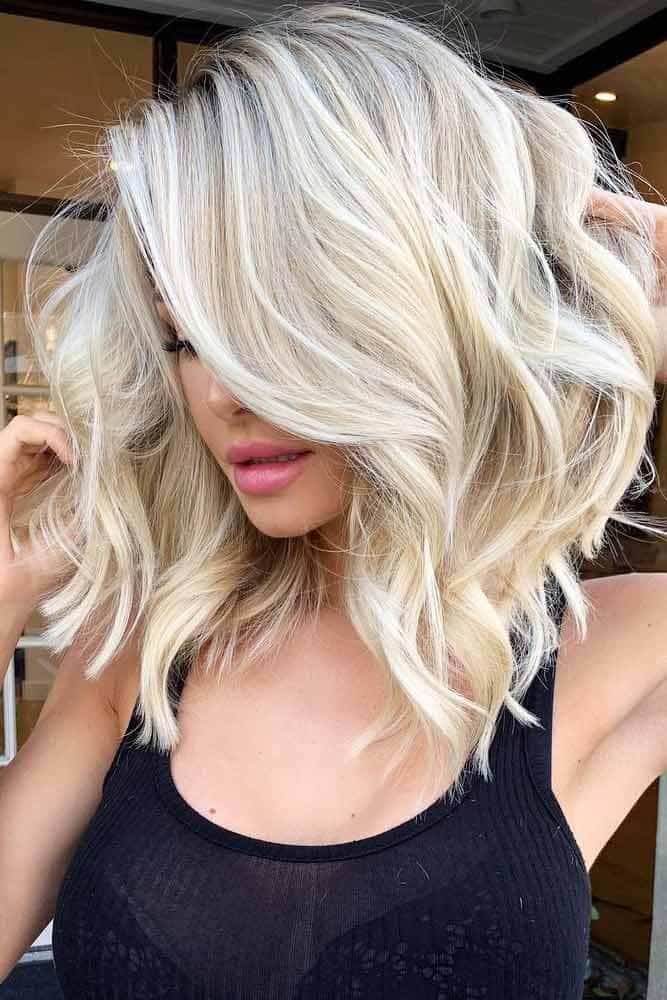 Blonde Side Parted Haircut #layeredhaircuts #layeredhair #haircuts