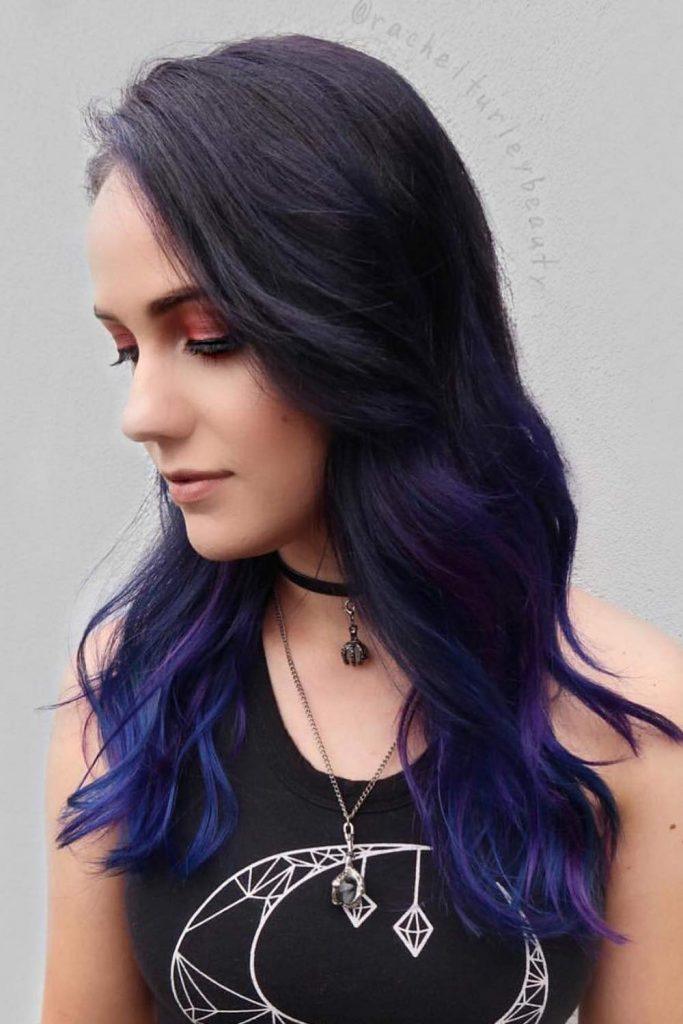 Blue Black Hair Ombre