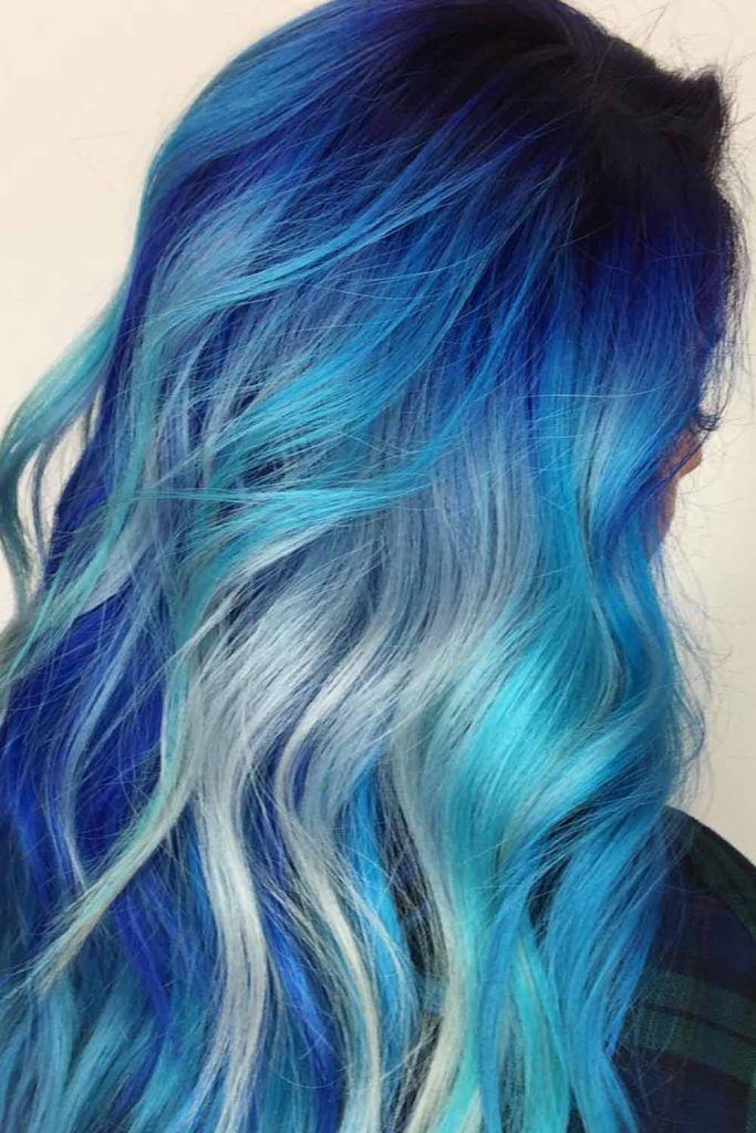 Blue Black To Grey Ombre