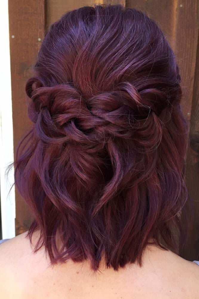 Braided Half-Up Hairstyles For A Cute Look Dark #mediumhair #mediumhairstyles