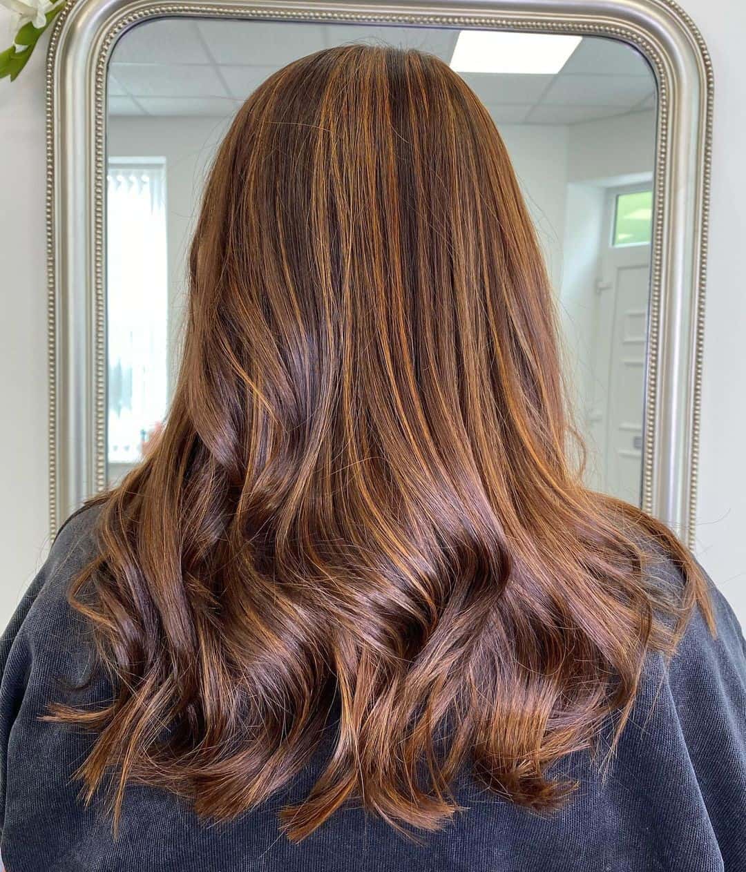 Bright Copper Highlights On Brown Hair 