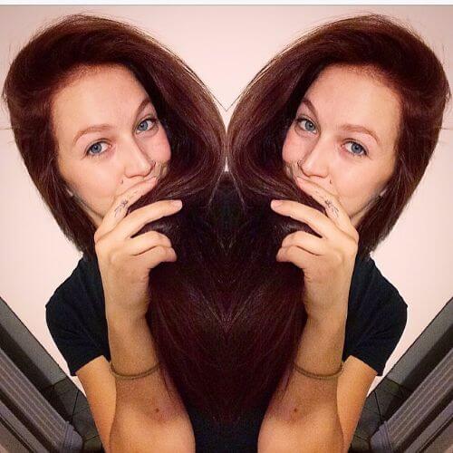 brown burgundy hair