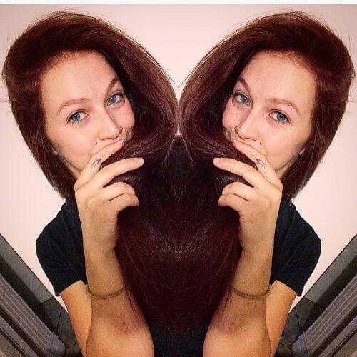 brown burgundy hair