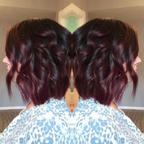 burgundy balayage