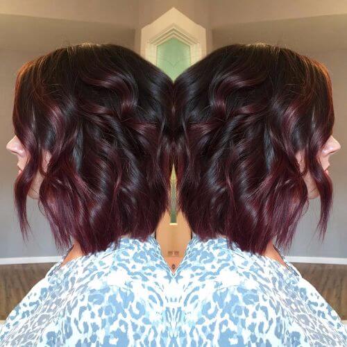 burgundy balayage 