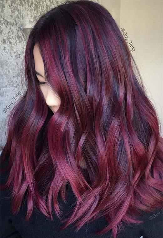 Burgundy Hair Color Shades: Wine/ Maroon/ Burgundy Hair Dye Tips