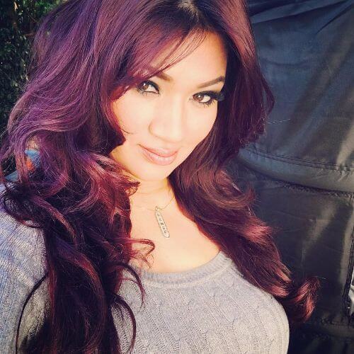 burgundy hair in waves
