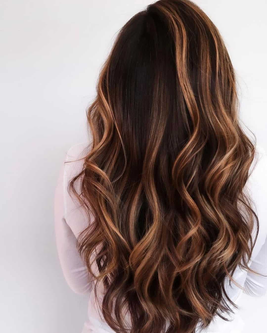 Caramel Highlights On Black Hair Super Long Hair 