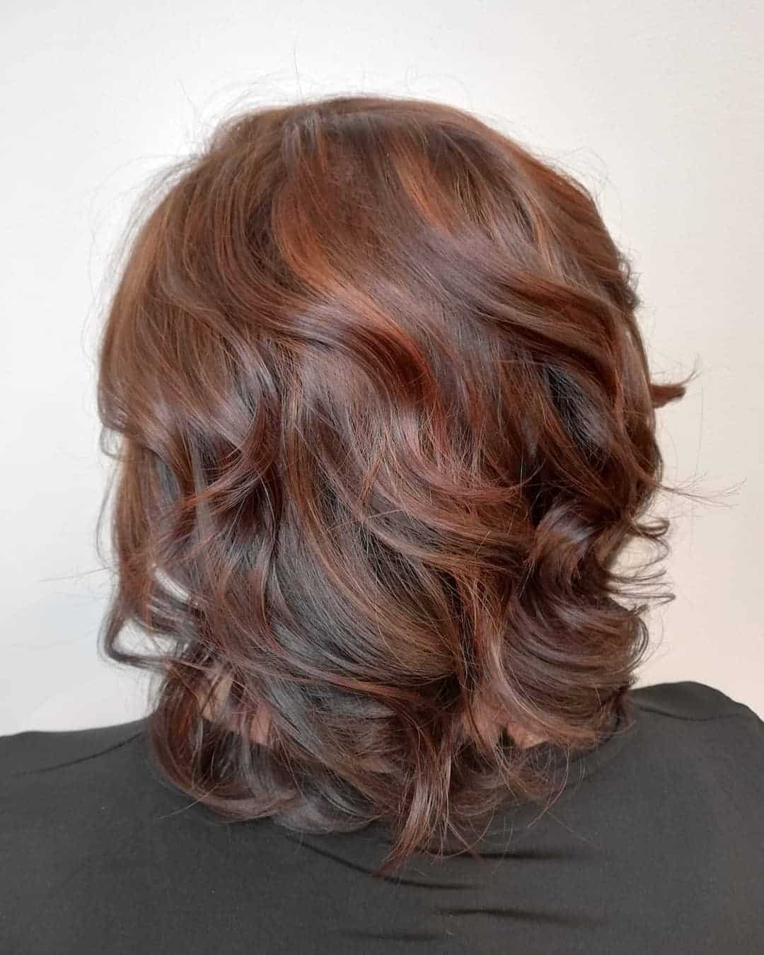 Copper Brown Highlights On Brown Hair Short Look