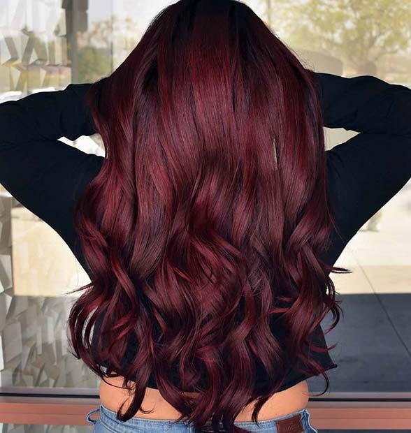 Dark and Rich Red Hair Color Idea