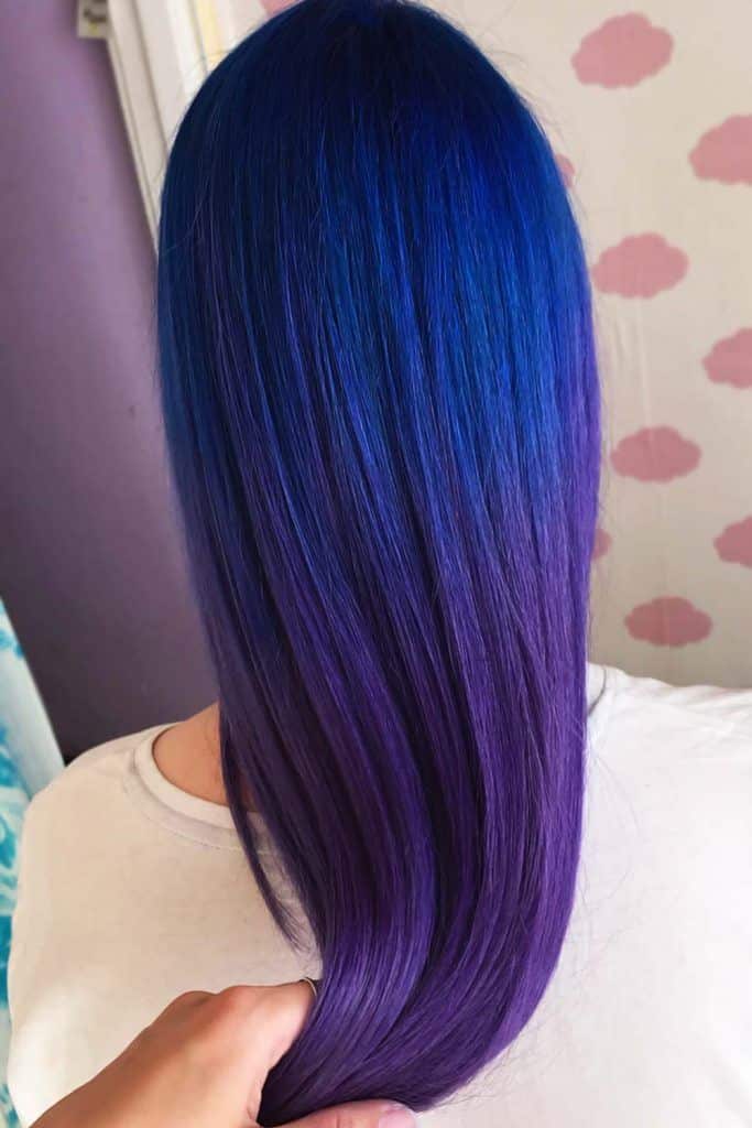 Dark Blue With Purple Tones #blueblackhair #darkblueblackhair