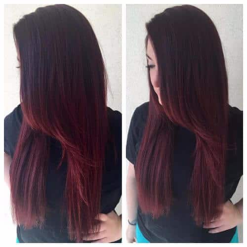 dark burgundy balayage