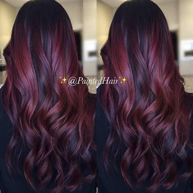 Dark Red Hair with Subtle Bright Red Highlights