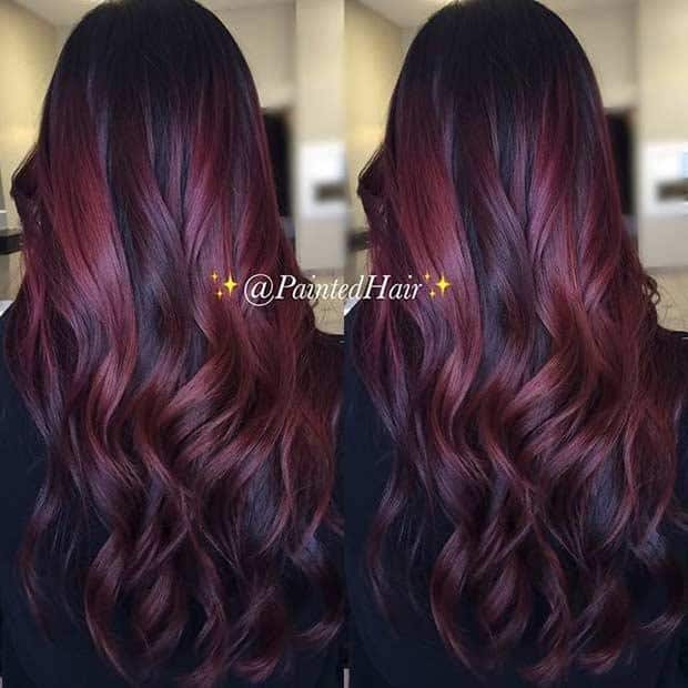 Dark Red Hair with Subtle Bright Red Highlights