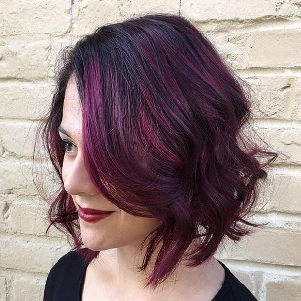 Dark Red Short Bob Style