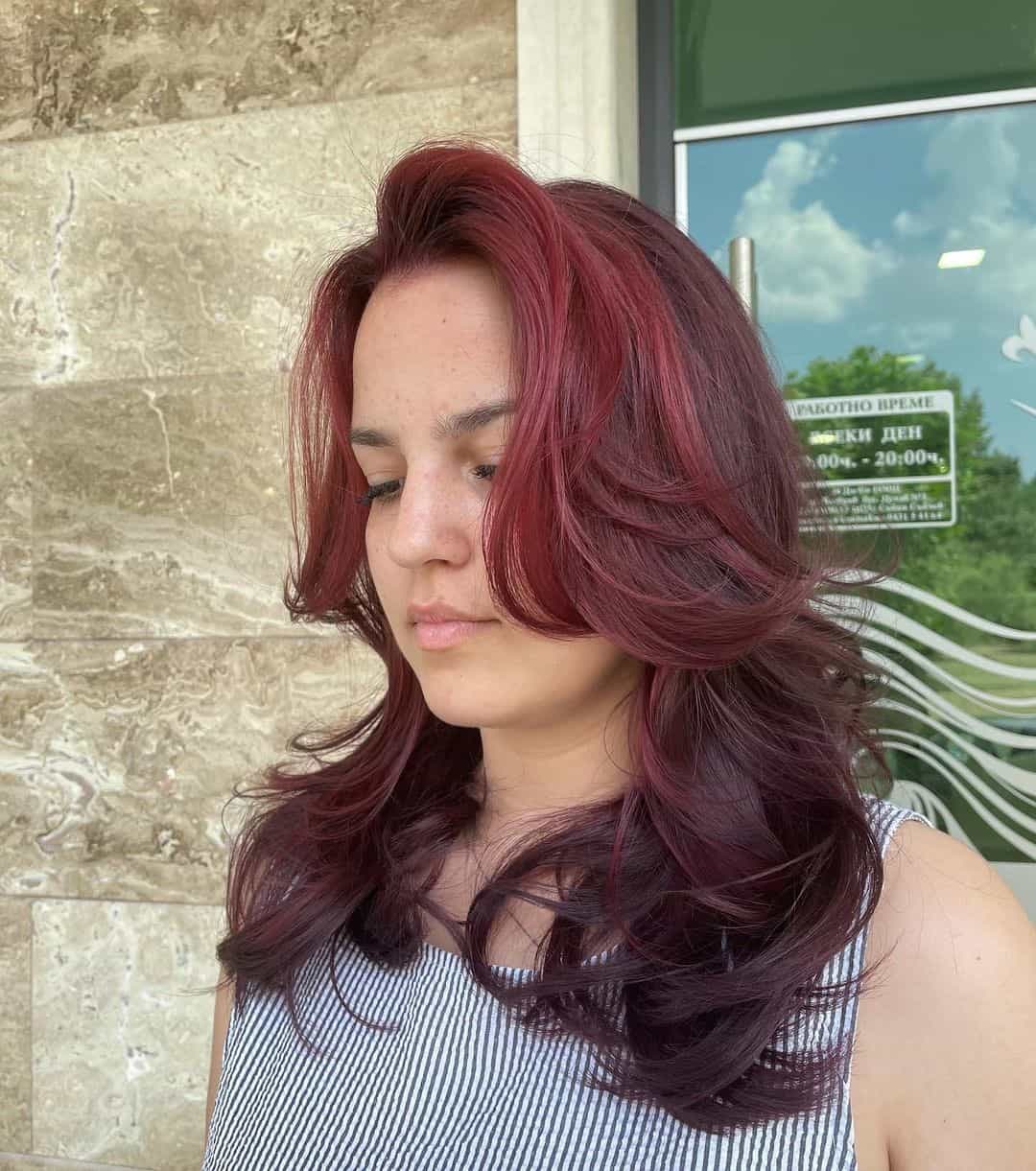 Hollywood Waves Red Highlights On Black Hair