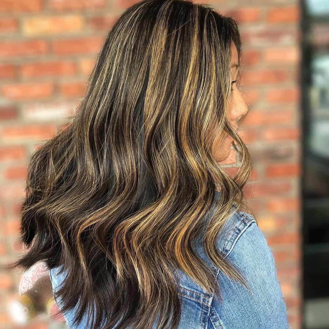 Honey Blonde Highlights On Black Hair