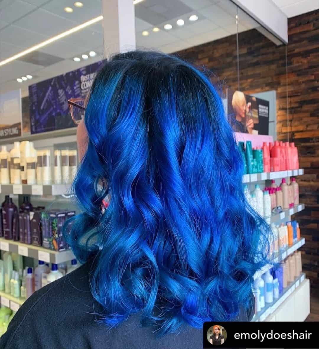 Light & Dramatic Blue & Black Hair 