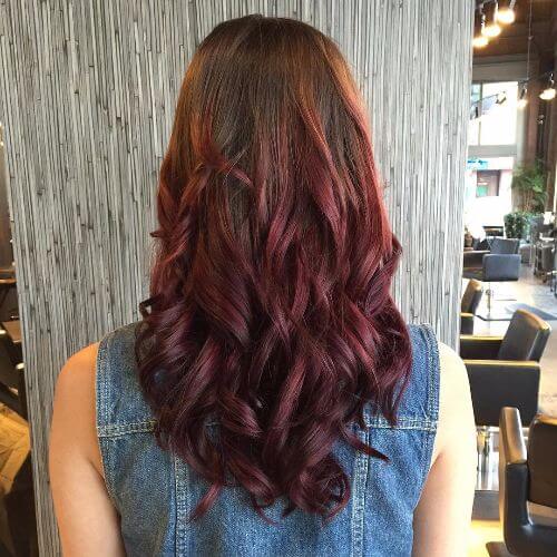 light burgundy balayage