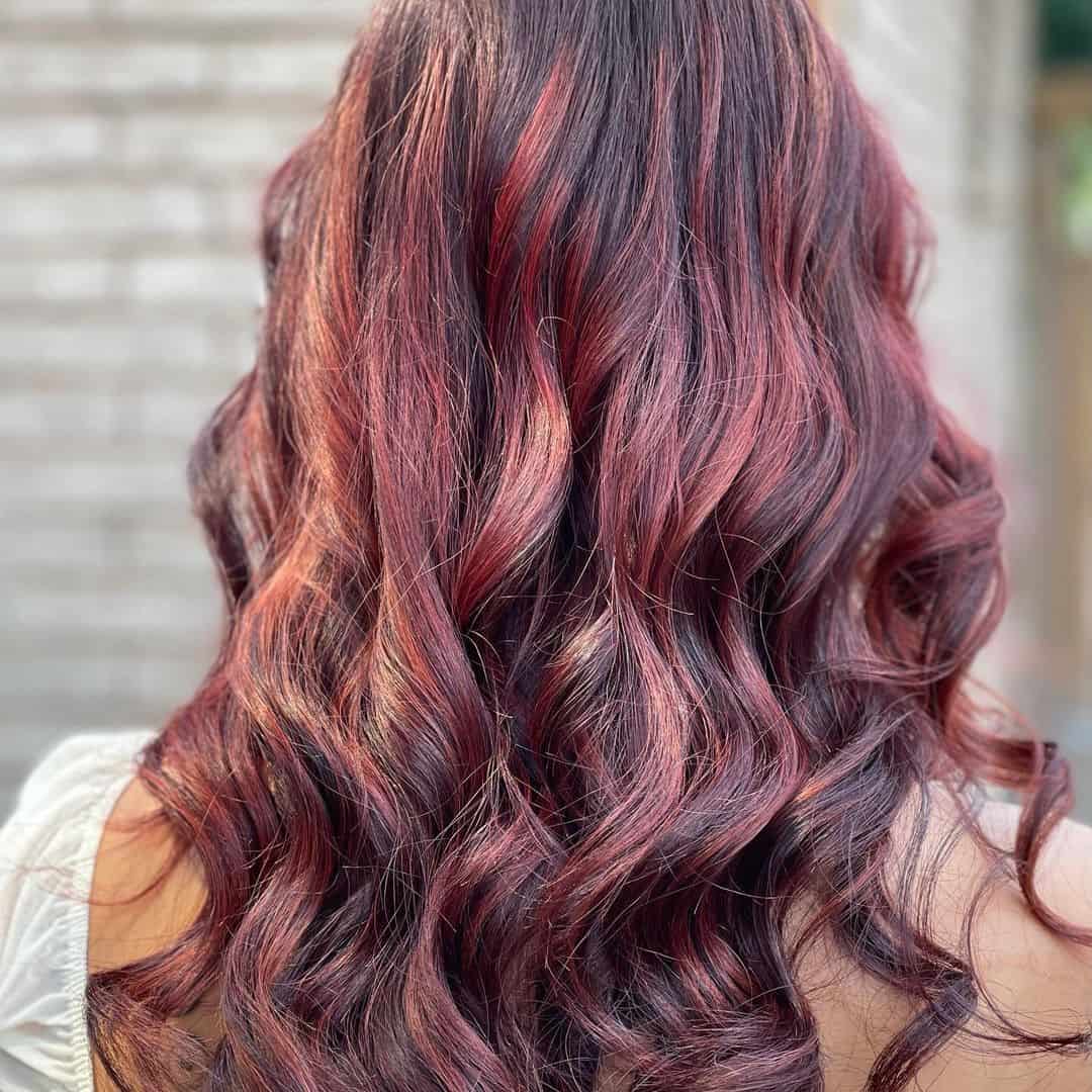 Lighter Washed Out Red Highlights On Black Hair