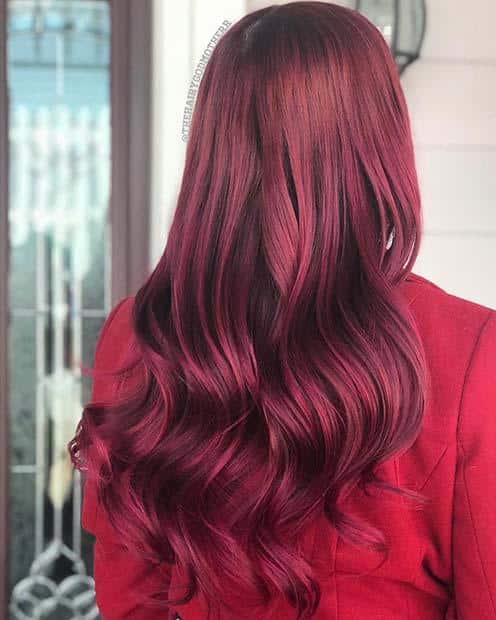 Long Dark Red Hair