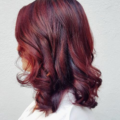 medium burgundy hair 